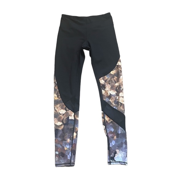 Athleta Asym Mesh Sonar Honeycomb Print Athletic Legging Extra Small XS - Picture 3 of 10